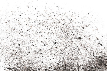 Fototapeta na wymiar cigarette ash isolated on white background, texture