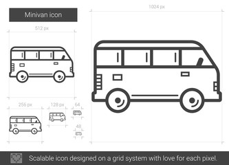 Minivan line icon.