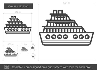 Cruise ship line icon.