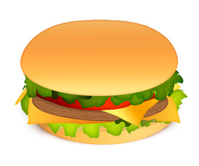 Burger isolated on a white background