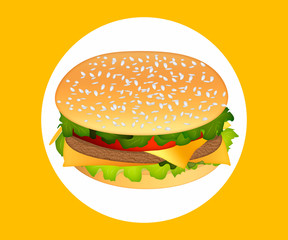 Burger isolated on the background