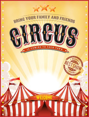 Vintage Summer Circus Poster With Big Top - 159493202
