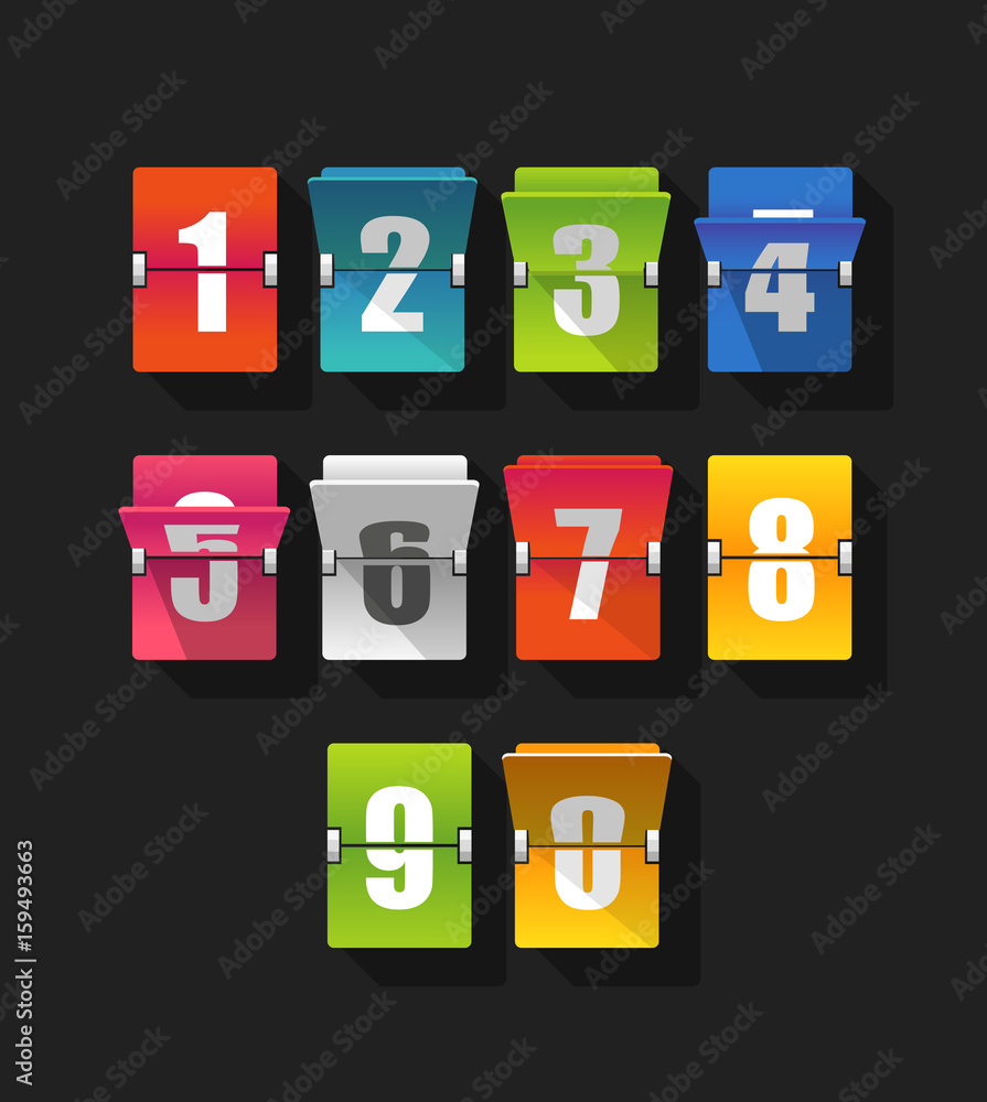 Poster Colorful counter with digits