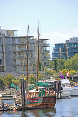 Traditional boat in Victoria harbour