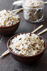 cooked brown rice in a bowl