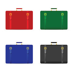 travel bag set in four color illustration
