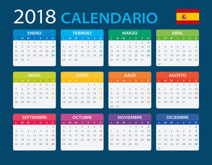 Calendar 2018 - Spanish Version