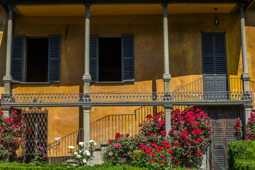 Fototapeta na wymiar A classic style Italian garden in Tirano in Italian Valtellina - 2