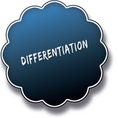 DIFFERENTIATION text written on blue round label badge.