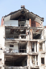 destroyed multi story building