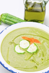 Zucchini soup with fresh ingredients