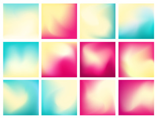 Set of blurred vector backgrounds