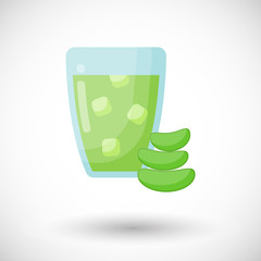 Aloe vera juice vector flat icon