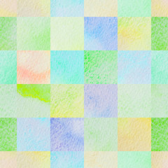 seamless abstract  colorful watercolor squares background