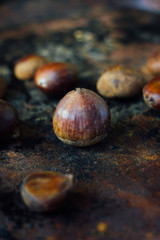 Chestnuts on black