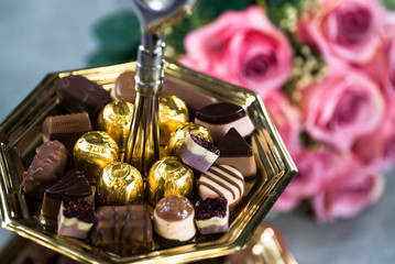 Chocolate Pralines and Roses