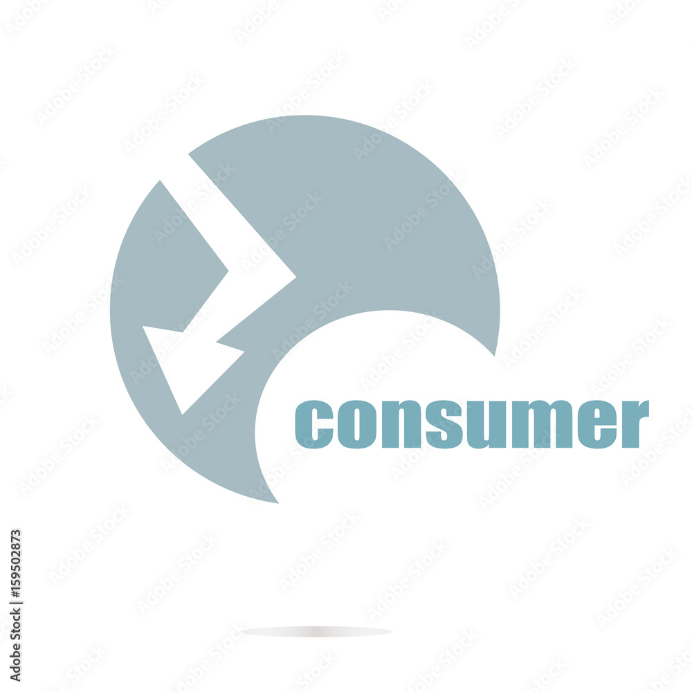 Poster text consumer. business concept . logo element and abstract web icon