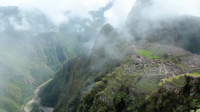 Machu Picchu, the ancient Inca city in the Andes, Peru