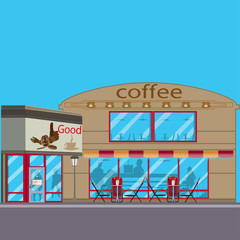Coffee shop vector flat illustration