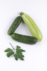 Cucumbers, zucchini and carrots for salad