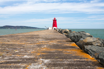 The Great South Wall and Poolbeg Lighthouse, Ringsend, Dublin, Ireland