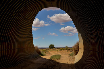 road exiting tunnel under railway in countryside area
Shonto, Arizona, United States