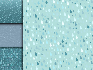 Seamless colorful rain drops pattern background vector water blue nature raindrop abstract illustration