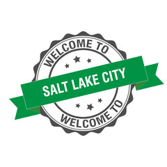 Welcome to Salt Lake City stamp illustration