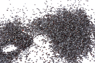 poppy seeds isolated on white background