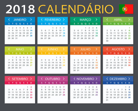 Calendar 2018 - Portuguese version