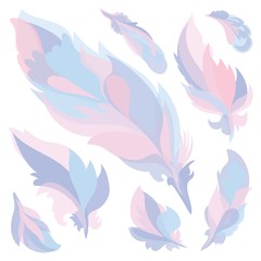 Candy Color Vector Feathers