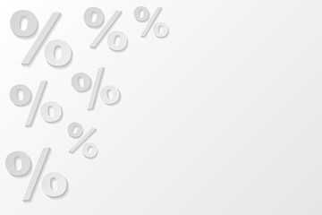 Bright sale banner with percents. Vector illustration.