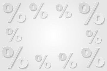 Bright sale banner with percents. Vector illustration.