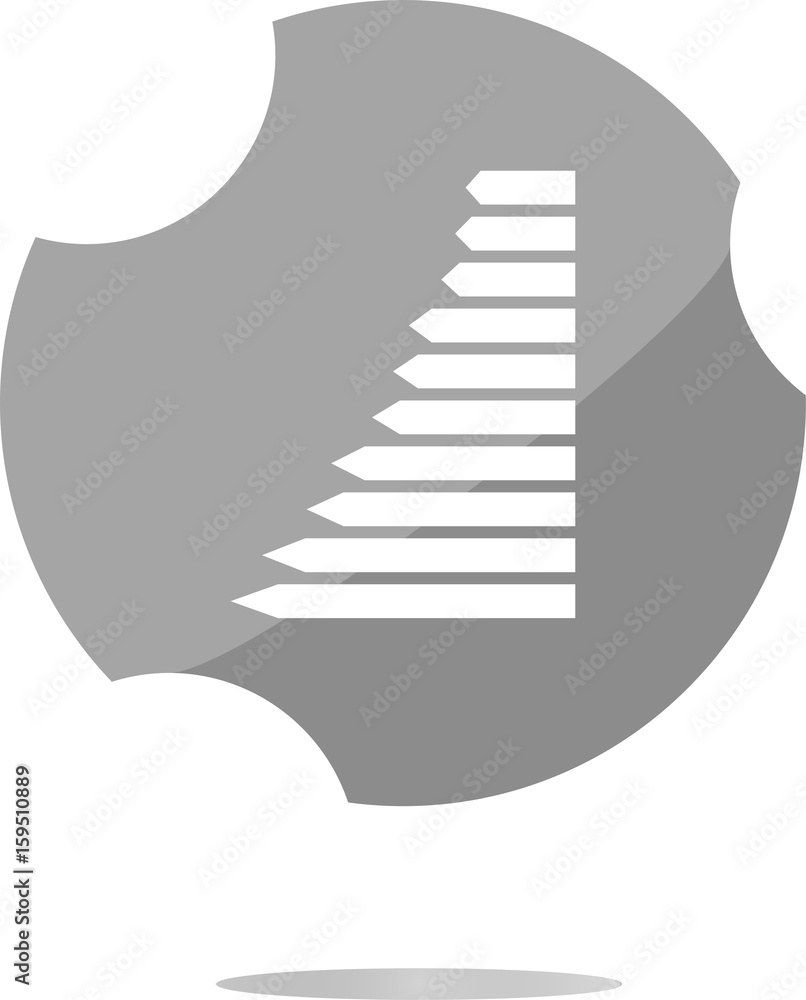 Aufkleber graph web button icon isolated . flat sign isolated on white