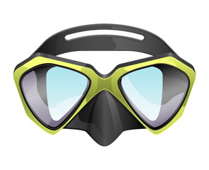 professional diving mask snorkeling vector isolated on white background.