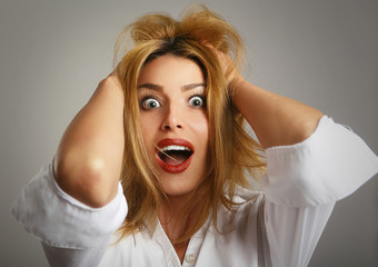 Shocled Surprised Woman Close Up