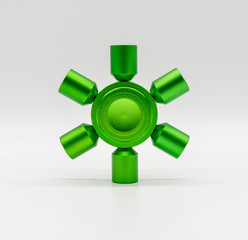Green fidget aluminum spinner