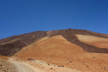 Panorama view from the bottom of the Teide volcano national park, on Tenerife, Canary islands, Spain