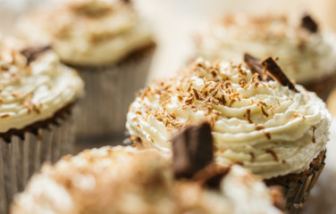 Home-made chocolate-moka cupcakes