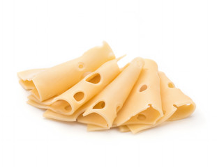 cheese slices on white background