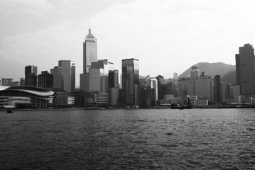 Hong Kong Island Black and white