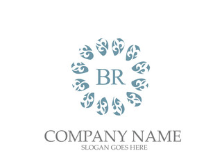 Abstract  BR Letter Monogram Elegant Logo Design