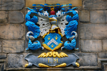 Coat of arms at Canongate Kirk, Edinburgh, Scotland