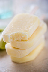 Lime coconut popsicle ice creams 