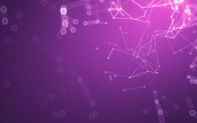 Abstract polygonal space low poly dark background, 3d rendering