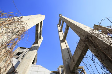 Modern concrete structure building