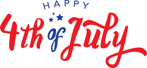 Calligraphic 4th of July Vector Typography