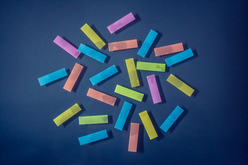 abstract color note tab on Television screen background. Blank notes for add text message or  website. sticker note