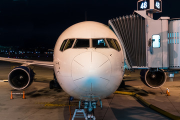 Fototapeta premium Nose of Jet Liner at Gate