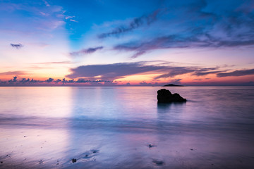 Sunrise, sea, landscape. Okinawa, Japan, Asia.